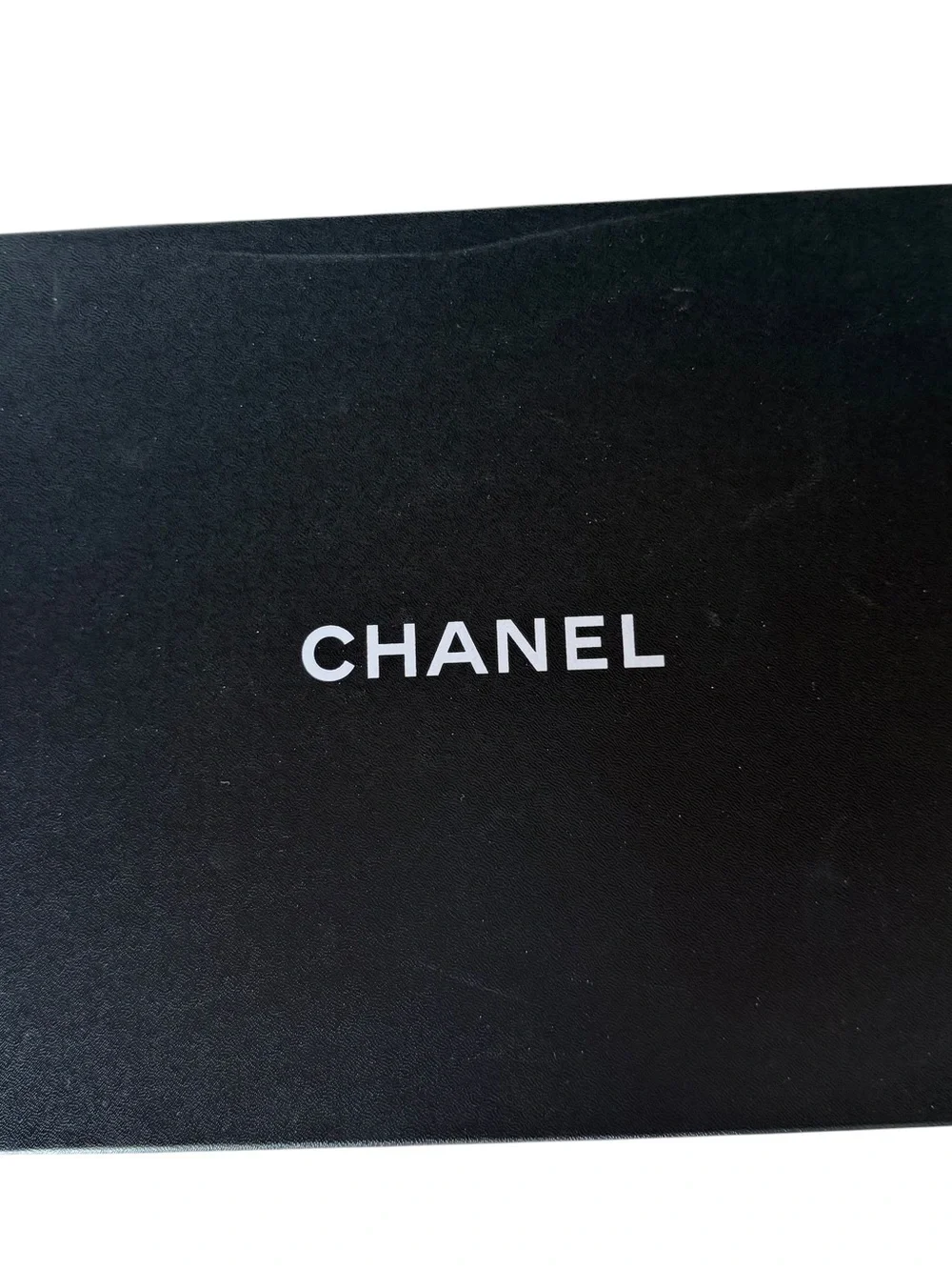 CHANEL Black and White Branded Box with Camellia Detail